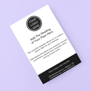 Black White Promotional Business Logo Marketing  Flyer