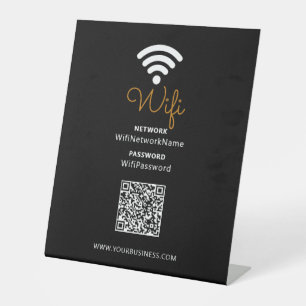 Black & White  Promotional Business Wifi Password  Pedestal Sign