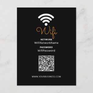 Black & White Promotional Business Wifi Password Postcard