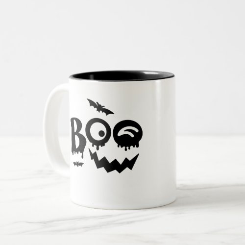 black white pumpkin halloween iiiustration mug