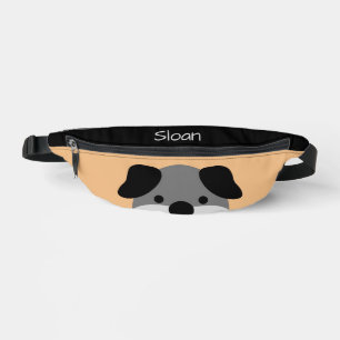 Black & White Puppy Dog Personalized Kids Fanny Pack