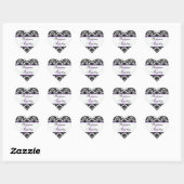 Black White Purple Damask 1.5" Wedding Sticker (Sheet)