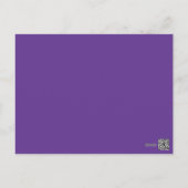 Black, White, Purple Damask Table Number Post Card (Back)