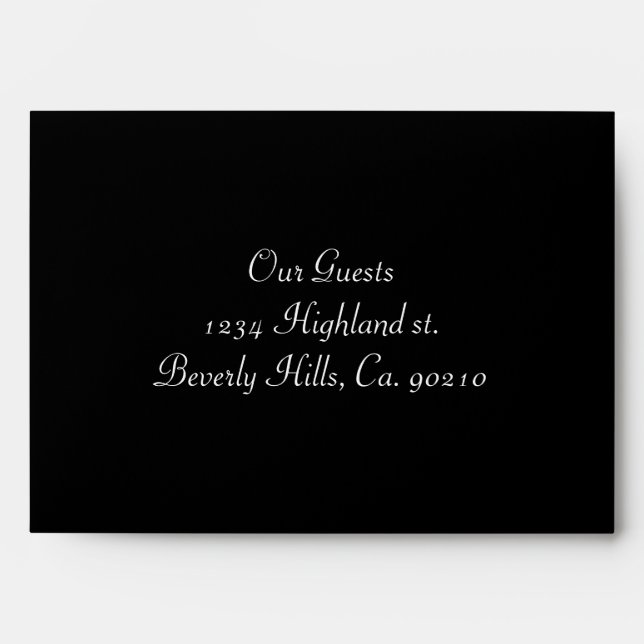 Black White Purple Draped Polka Dots Size A7 Envelope (Front)