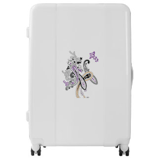 Black White Purple Orange Ornate Paisley Luggage