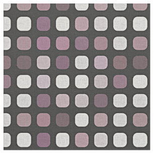 Black White Purple Retro Chic Round Square Pattern Fabric