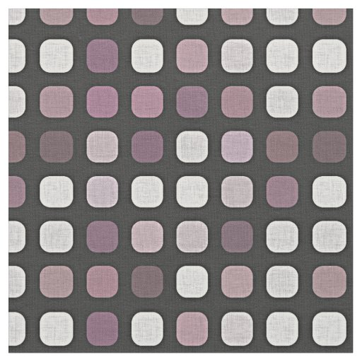 Black White Purple Retro Chic Round Square Pattern Fabric