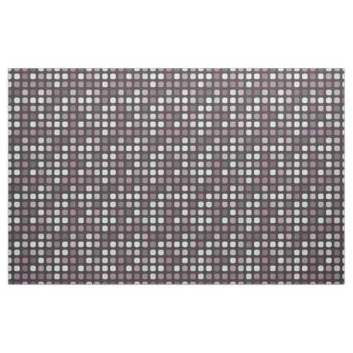 Black White Purple Retro Chic Round Square Pattern Fabric