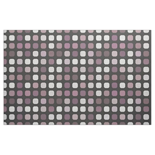 Black White Purple Retro Chic Round Square Pattern Fabric