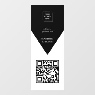 Black & White QR Code Business Logo Wall Decal