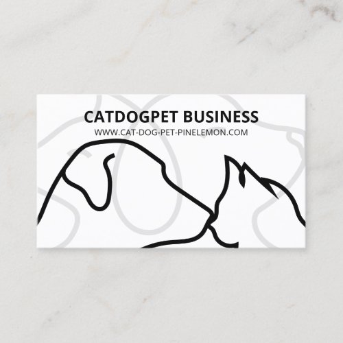 Black White Qr Code Logo Dogs Cats Pet Business Card