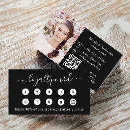Black white QR code photo loyalty card