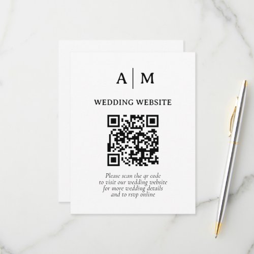 Black & White QR Code Wedding RSVP Card
