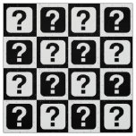 Black White Question Mark Pattern Fabric