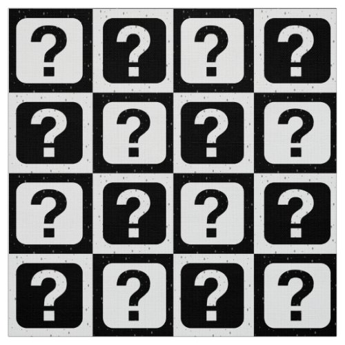 Black White Question Mark Pattern Fabric
