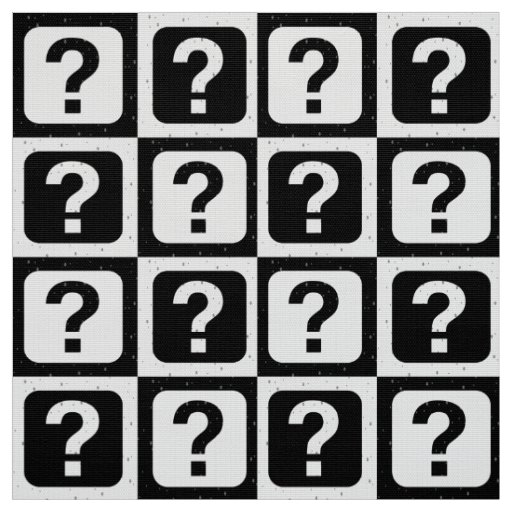 Black White Question Mark Pattern Fabric