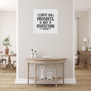 Black white quote motivational faux canvas print