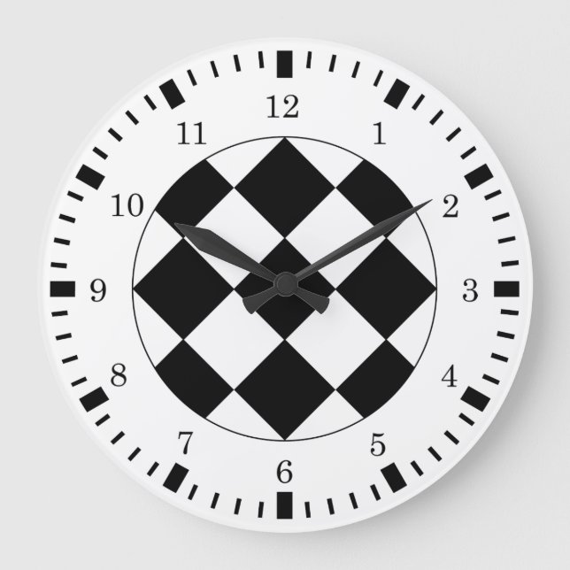 Black White Racing Theme Wall Clock (Front)