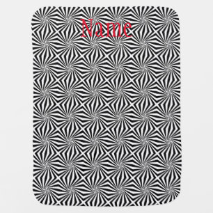 Black White Radiating Pattern Thunder_Cove  Baby Blanket