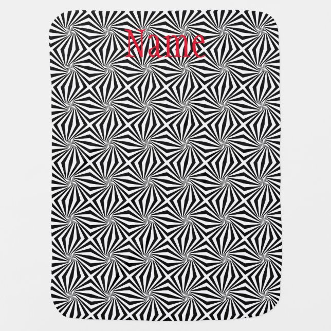 Black White Radiating Pattern Thunder_Cove  Baby Blanket (Front)