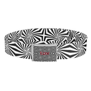 Black White Radiating Pattern Thunder_Cove Belt