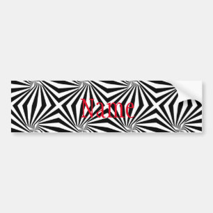 Black White Radiating Pattern Thunder_Cove  Bumper Sticker