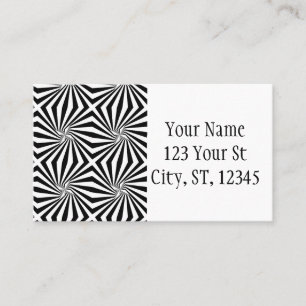 Black White Radiating Pattern Thunder_Cove Business Card