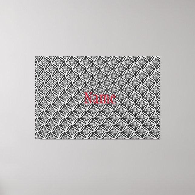 Black White Radiating Pattern Thunder_Cove Canvas Print (Front)