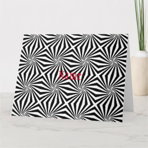 Black White Radiating Pattern Thunder_Cove Card