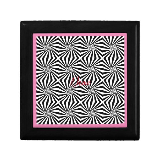Black White Radiating Pattern Thunder_Cove Gift Box (Front)