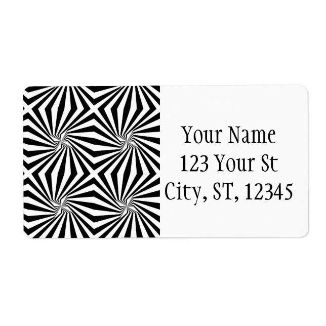 Black White Radiating Pattern Thunder_Cove Label (Front)