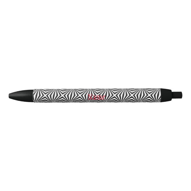 Black White Radiating Pattern Thunder_Cove  Pen (Front)