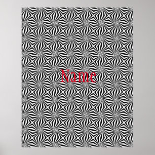 Black White Radiating Pattern Thunder_Cove Poster