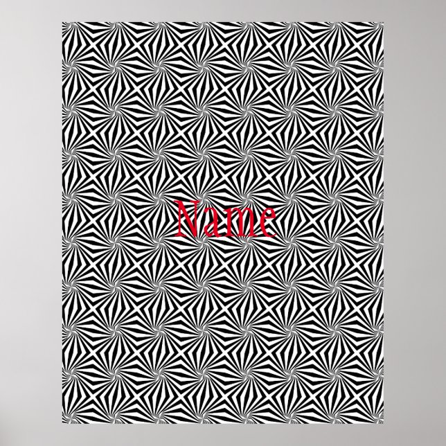 Black White Radiating Pattern Thunder_Cove Poster (Front)