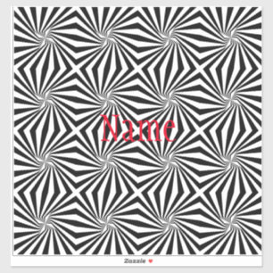 Black White Radiating Pattern Thunder_Cove Sticker