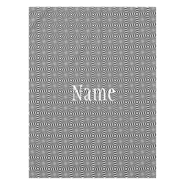 Black White Radiating Pattern Thunder_Cove  Tablecloth (Front)