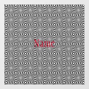 Black White Radiating Pattern Thunder_Cove Wall Decal