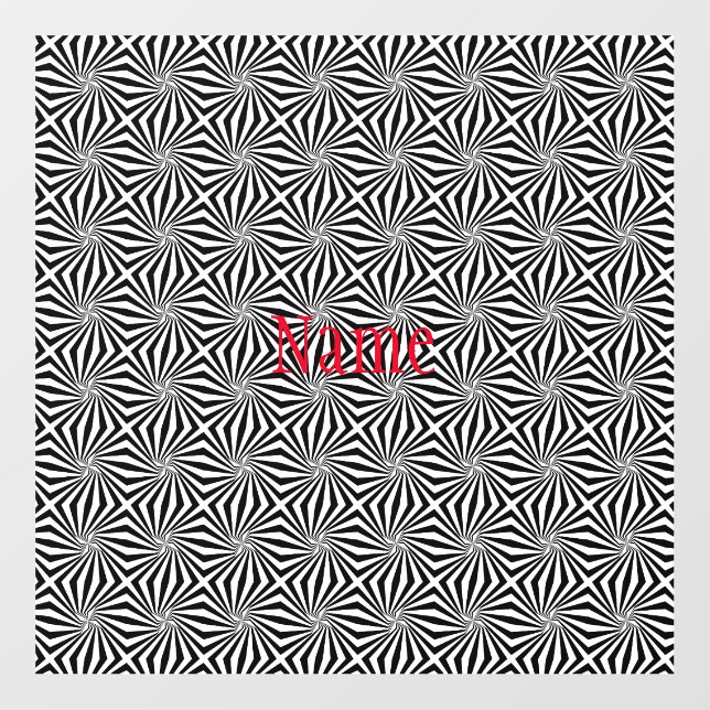 Black White Radiating Pattern Thunder_Cove Wall Decal (Front)