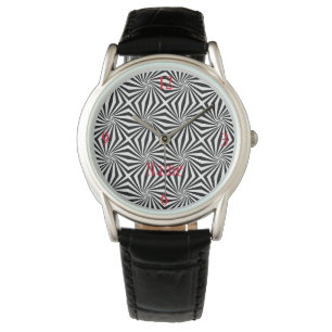 Black White Radiating Pattern Thunder_Cove  Watch