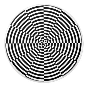 Black & White Radiation by Kenneth Yoncich Ceramic Knob