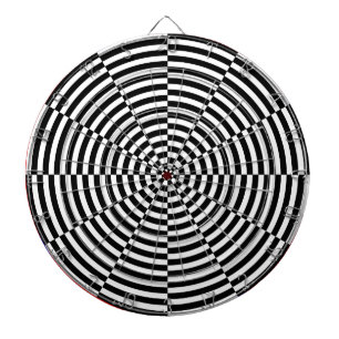 Black & White Radiation by Kenneth Yoncich Dartboard With Darts
