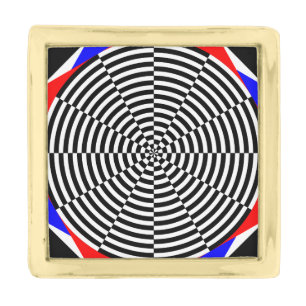 Black & White Radiation by Kenneth Yoncich Gold Finish Lapel Pin