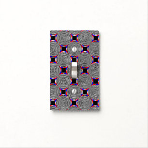 Black & White Radiation by Kenneth Yoncich Light Switch Cover