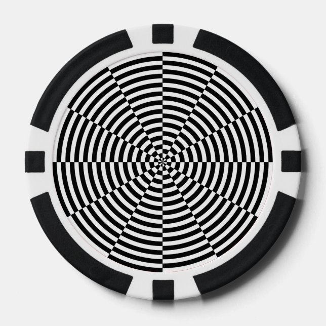 Black & White Radiation by Kenneth Yoncich Poker Chips (Front)