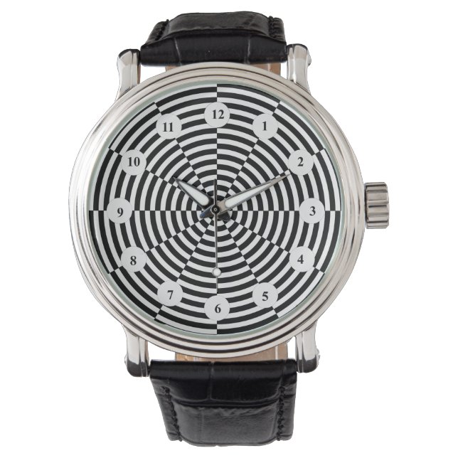 Black & White Radiation(Classic)by Kenneth Yoncich Watch (Front)