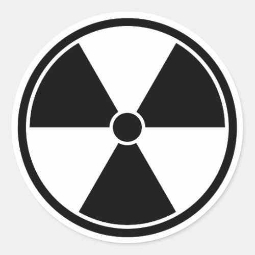 Black  White Radiation Symbol Sticker