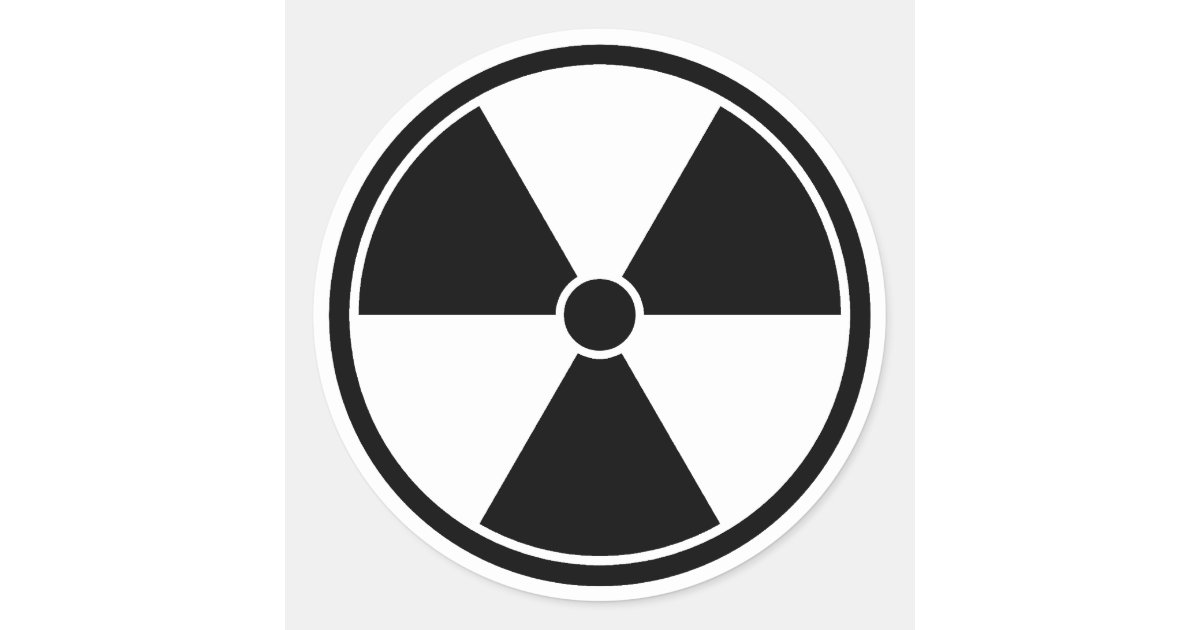Black & White Radiation Symbol Sticker | Zazzle.com