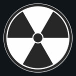 Black & White Radiation Symbol Sticker<br><div class="desc">White sticker with black radiation symbol.</div>