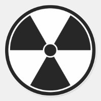 Black & White Radiation Symbol Sticker