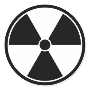 Black & White Radiation Symbol Sticker